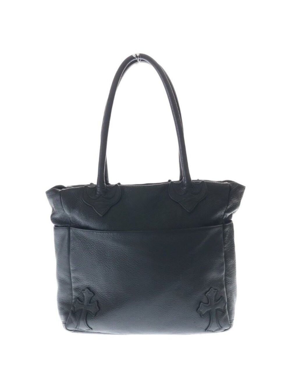 Chrome Hearts Tote Bag 4 Pocket 4 Cros Patch 4 Pockets with Cross Leather Black